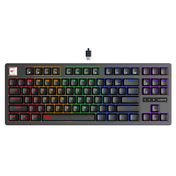HAVIT KB892L BACKLIT 87 KEYS MECHANICAL GAMING KEYBOARD